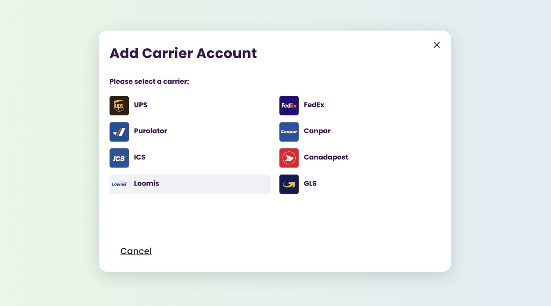 Connect Carriers in Seconds