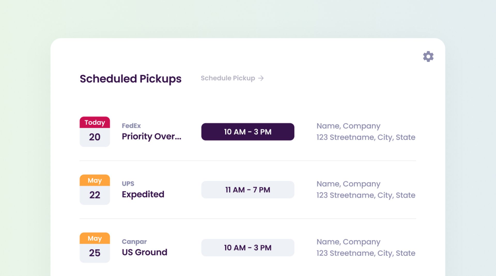 Destinations & Today's Pickups