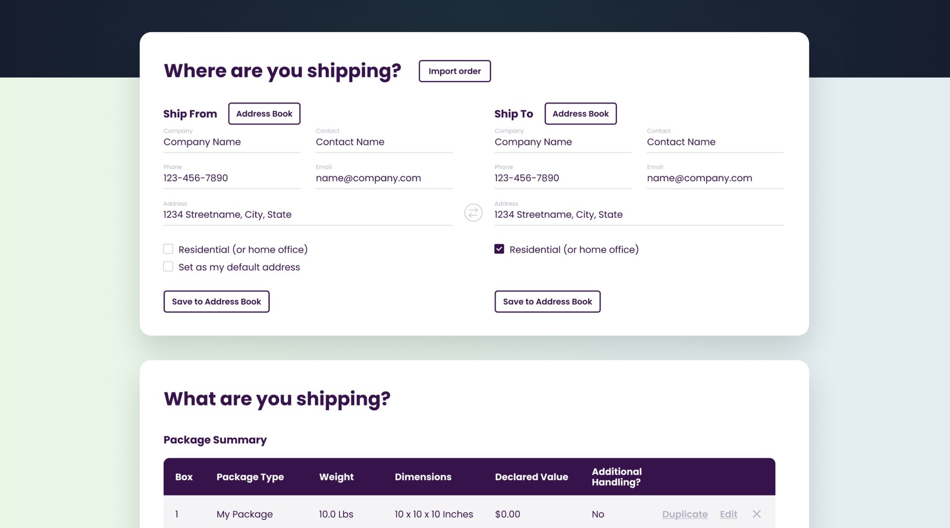 Easy Create or Import Shipments