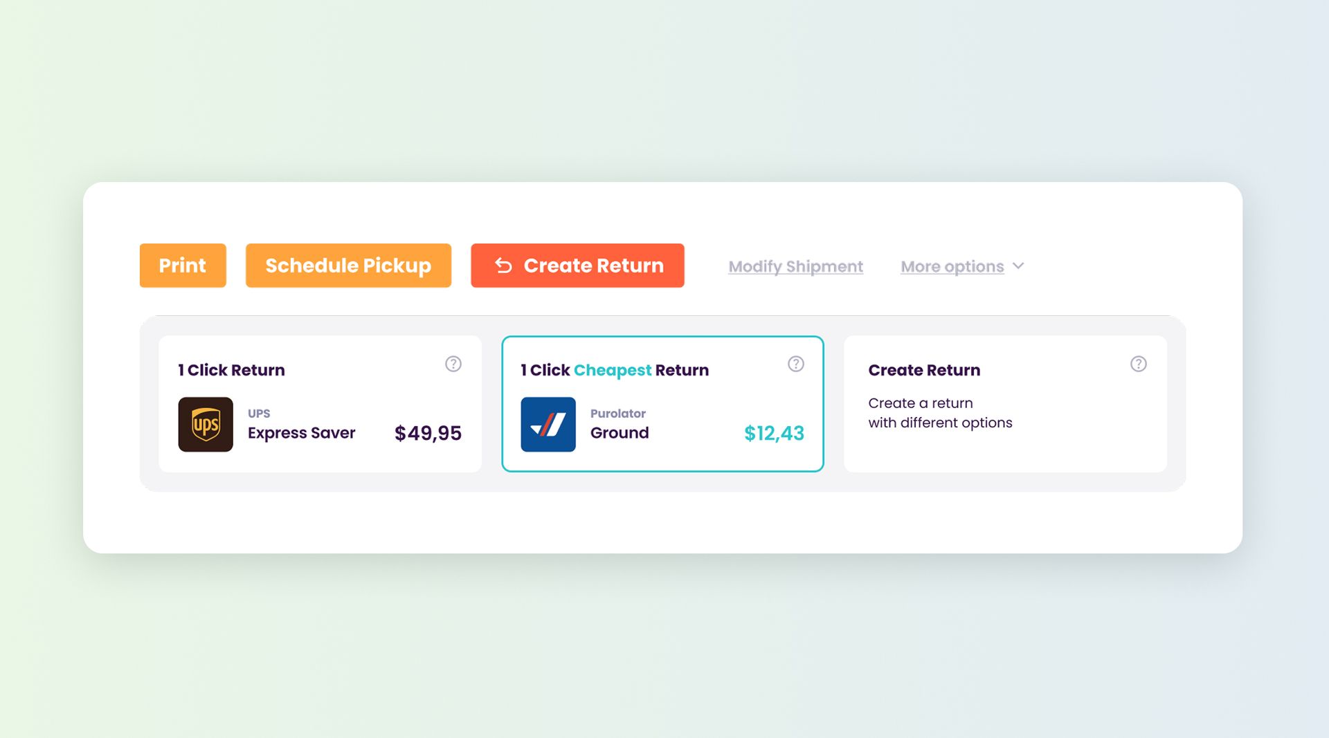 Create Returns in One Click