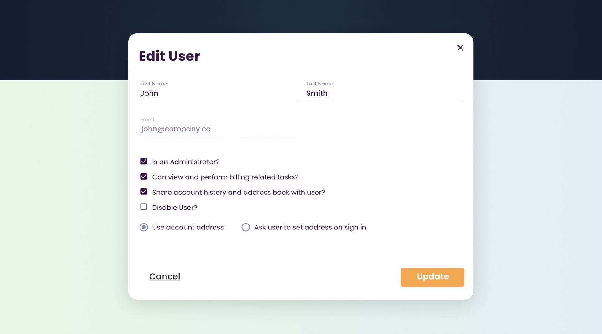 Update or Disable Users Anytime