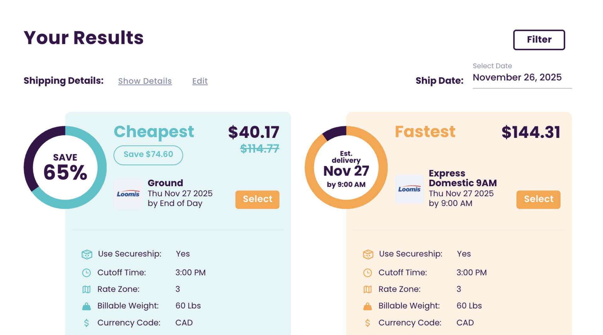 Cheapest & Fastest Options First