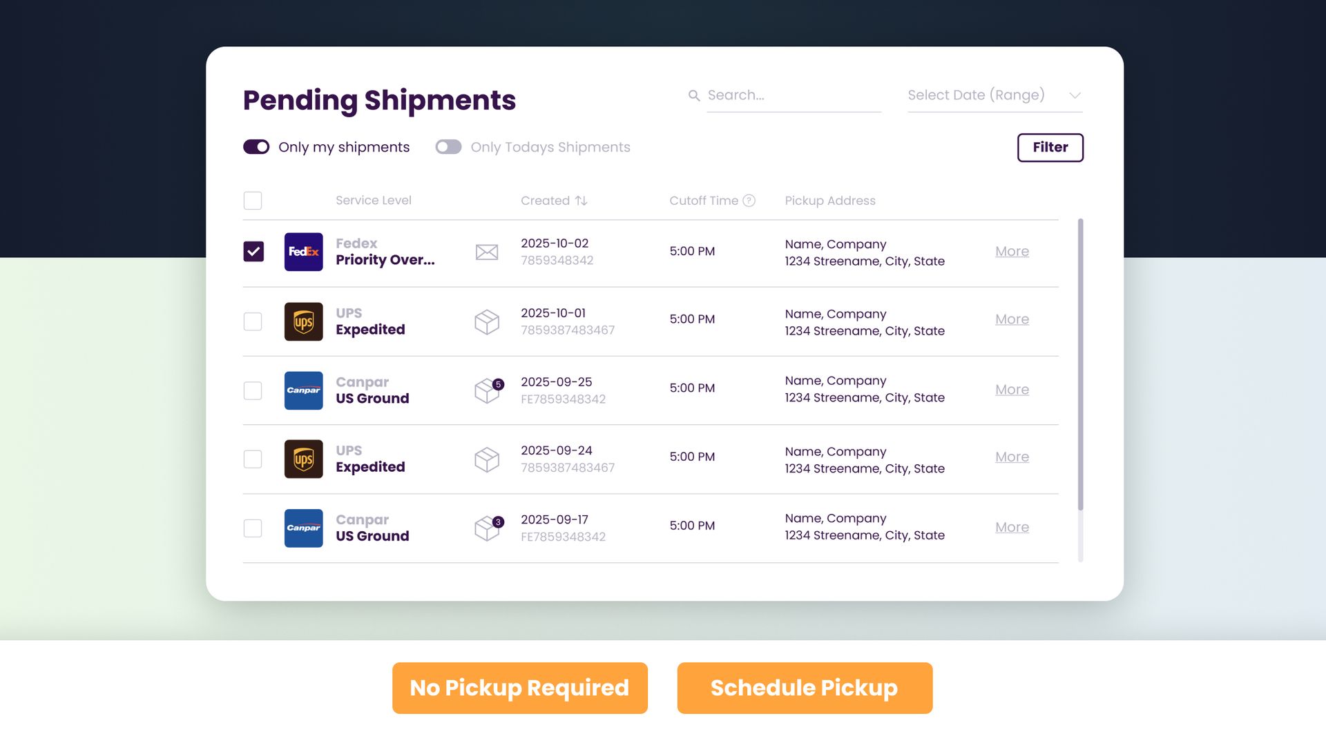 See What Needs Pickup Today