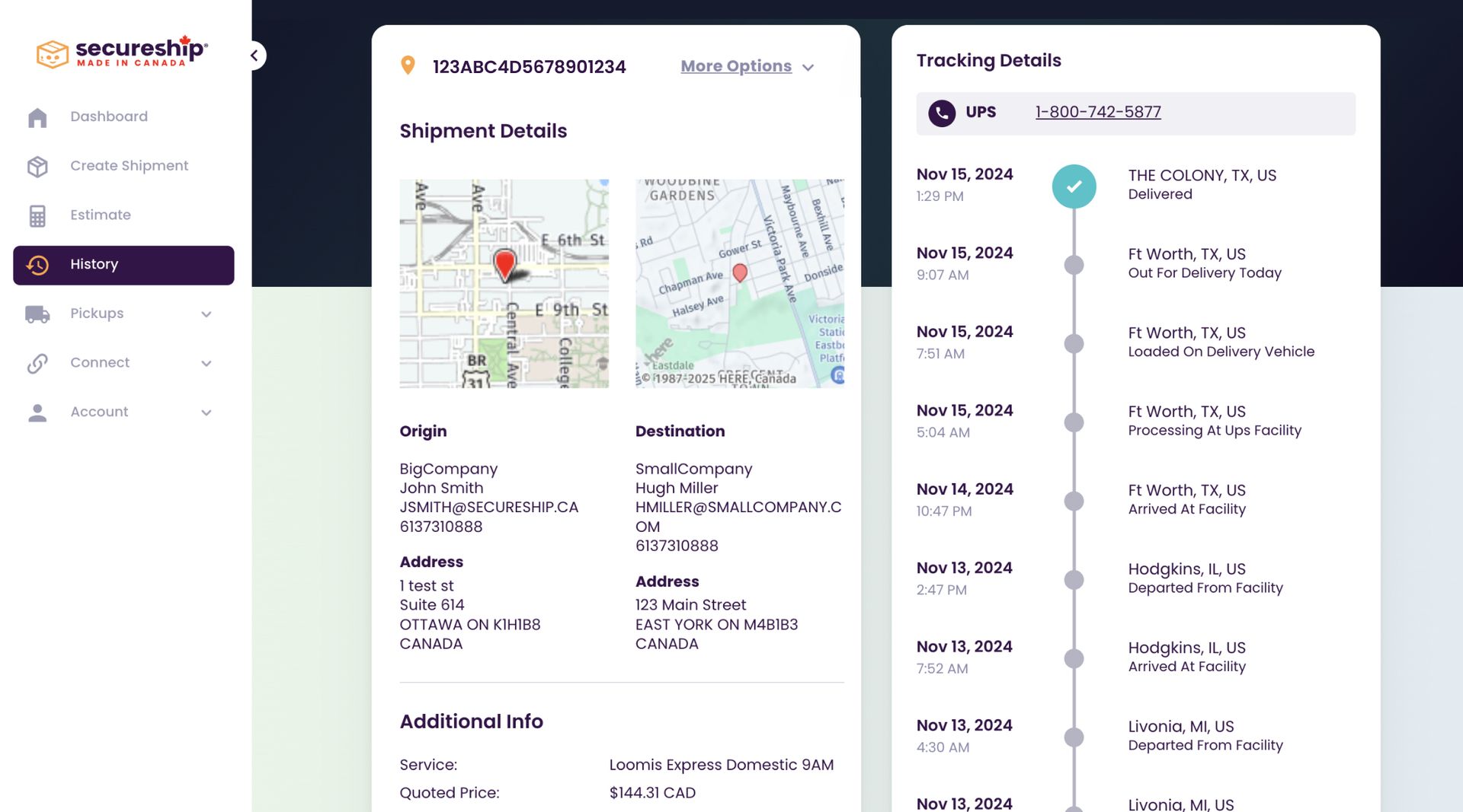 Tracking Timeline & Scan Events