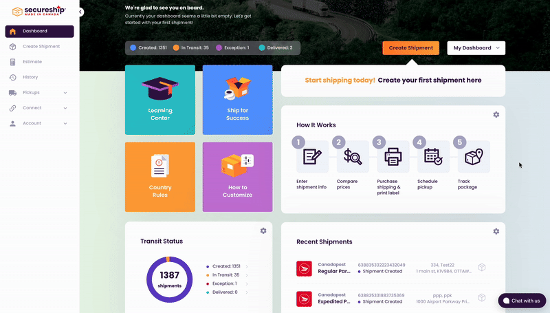 Create shipment flow